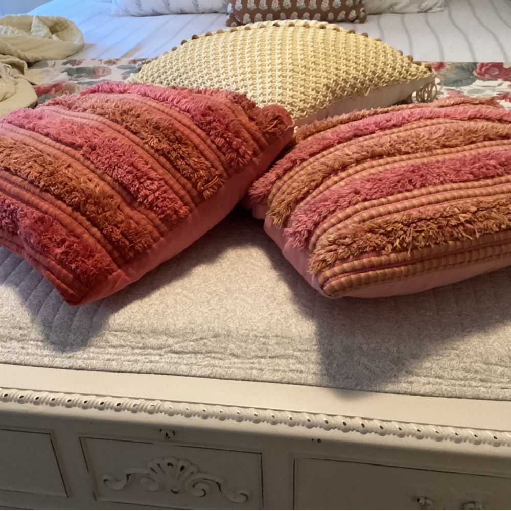 Pair of big bulky accent pillows